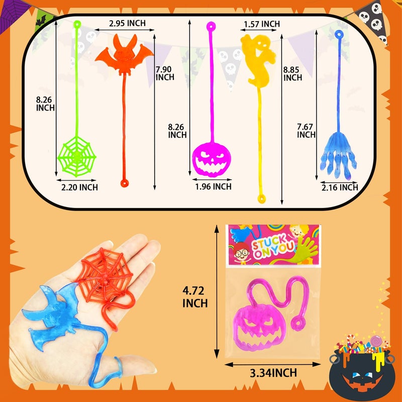 Leetous Halloween Treats Non Candy Bulk for Kids  Sticky Hands Party Favors Supplies for Toddlers-100 Pack Halloween Birthday Basket Goodie bag Stuffer Fillers Bulk Classroom Prizes Toys Gifts for Boys Girls - Image 4